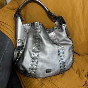 Burberry Silver Hobo Bag